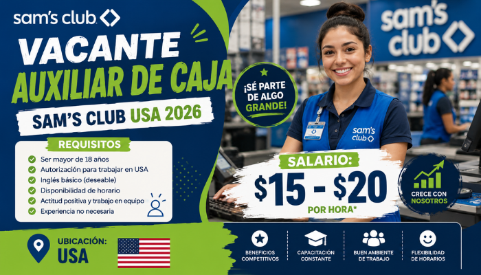 Auxiliar de Caja Sam's Club USA
